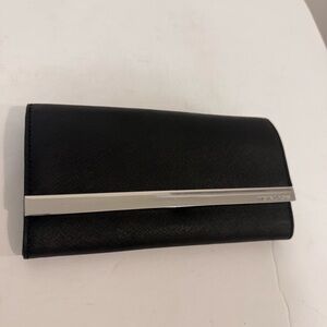 Michael Kors Lana Black Evening Silver Trim Wallet Clutch